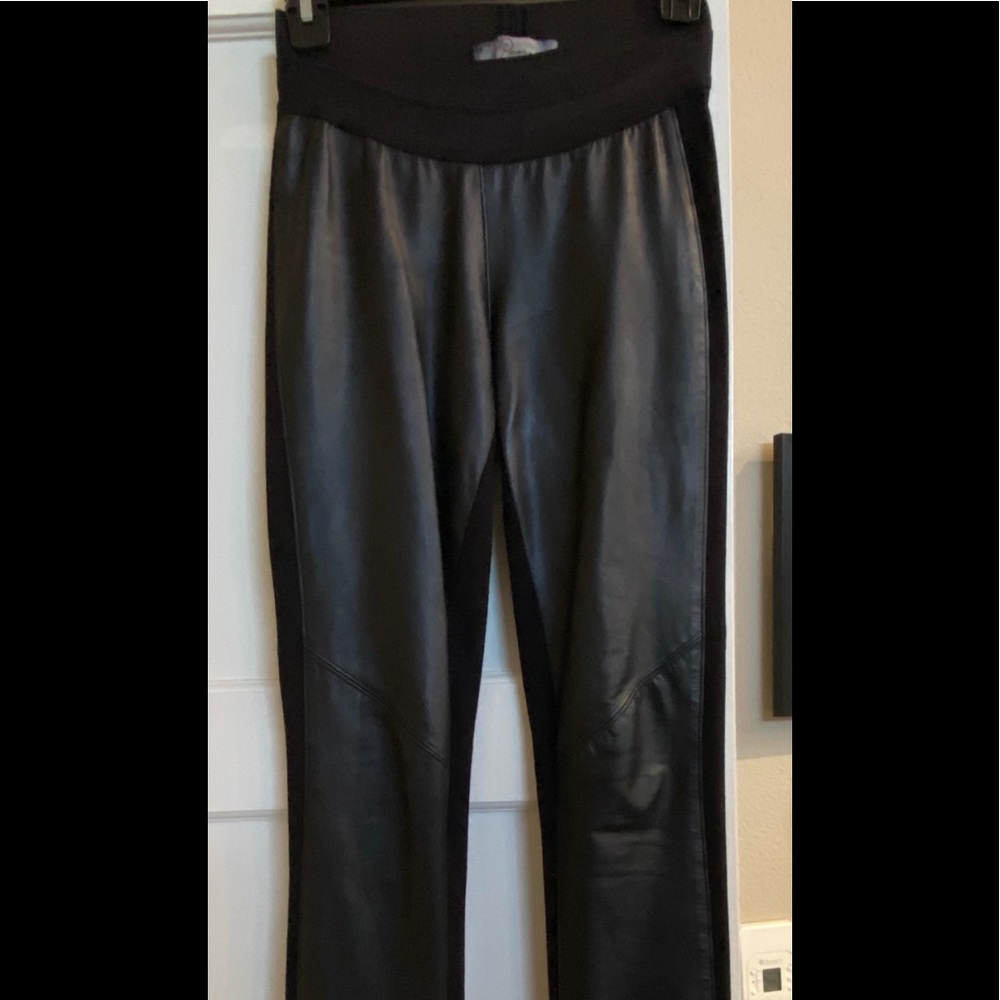 Paige genuine leather and ponte’ pant.